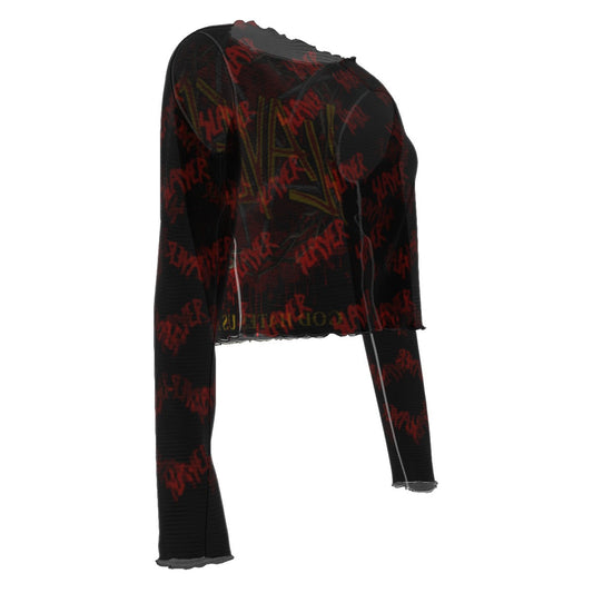 MERCHMOMENT Slayer Patterned Logo Women's Mesh Top [Apparel] - Rock Band Apparel