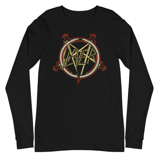 MERCHMOMENT Slayer - Pentagram Logo Long Sleeve T-Shirt [Apparel] - Rock Band Apparel