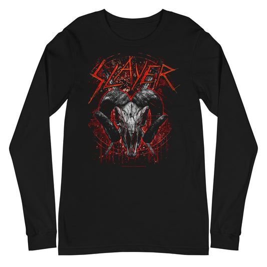 MERCHMOMENT Slayer - Ram's Head Long Sleeve T-Shirt [Apparel] - Rock Band Apparel