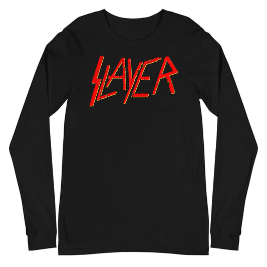 MerchMoment Slayer - Red Logo Long Sleeve T-Shirt [Apparel] Black