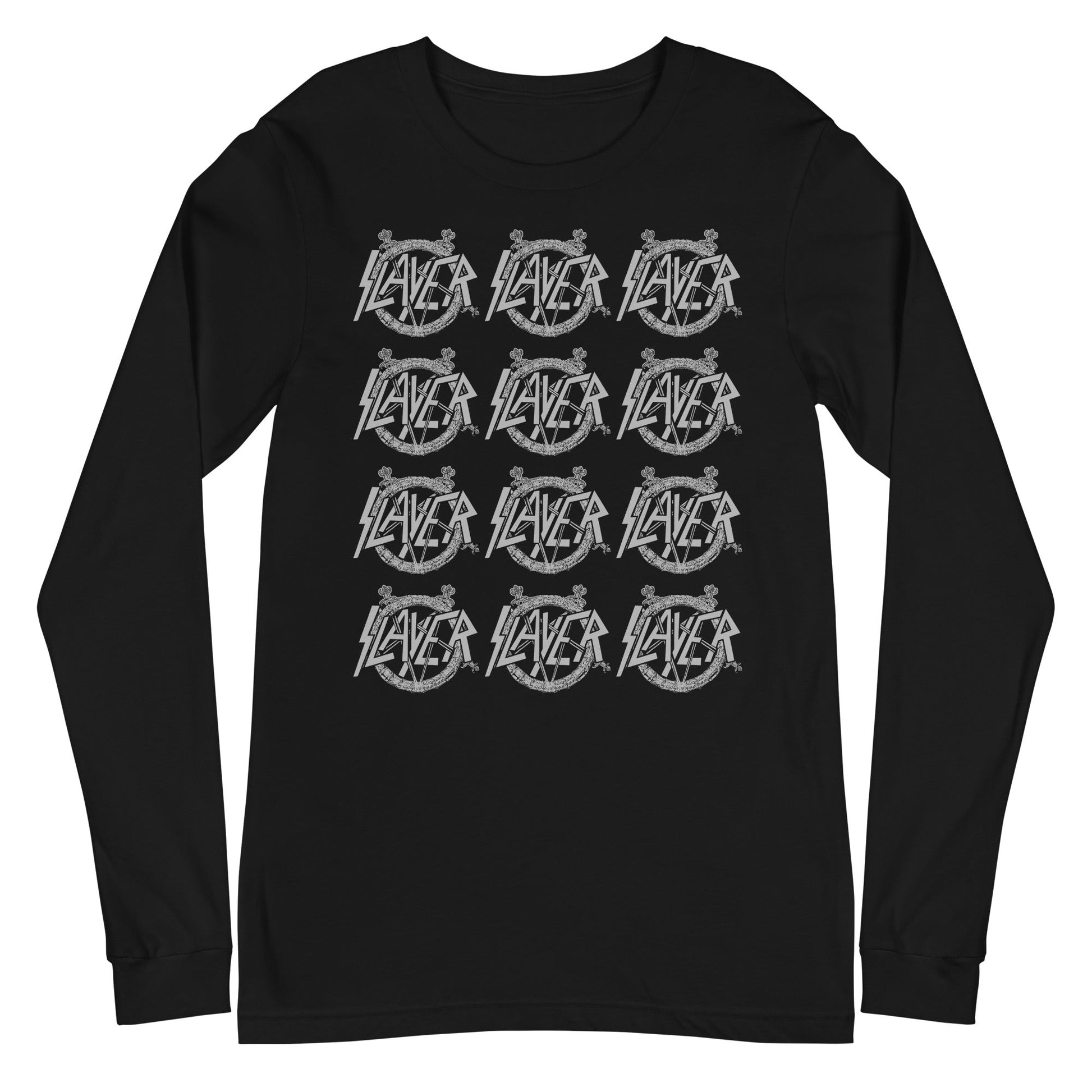 MerchMoment Slayer - Repeat Logo Long Sleeve T-Shirt [Apparel] Black