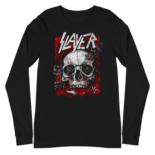 MerchMoment Slayer - Skull Logo Long Sleeve T-Shirt [Apparel] Black
