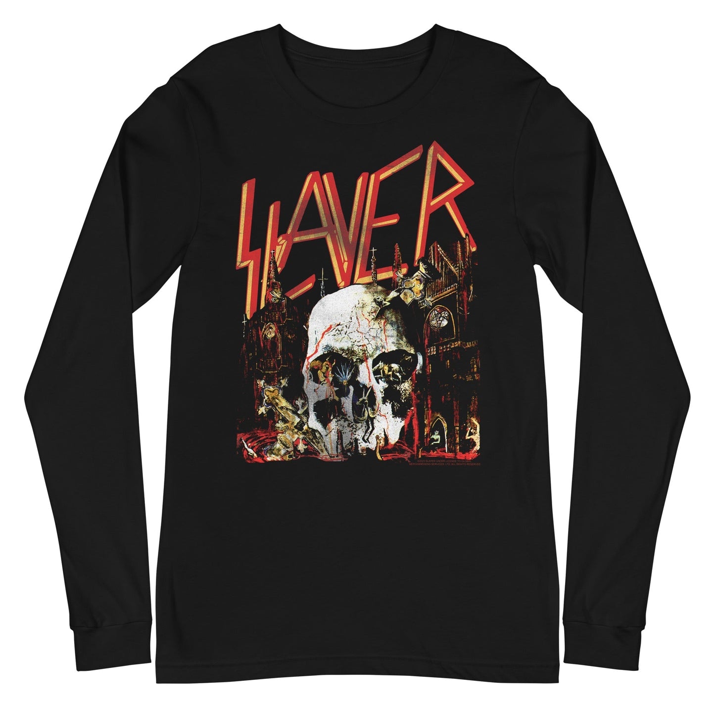 MerchMoment Slayer - South Skull Long Sleeve T-Shirt [Apparel] Black
