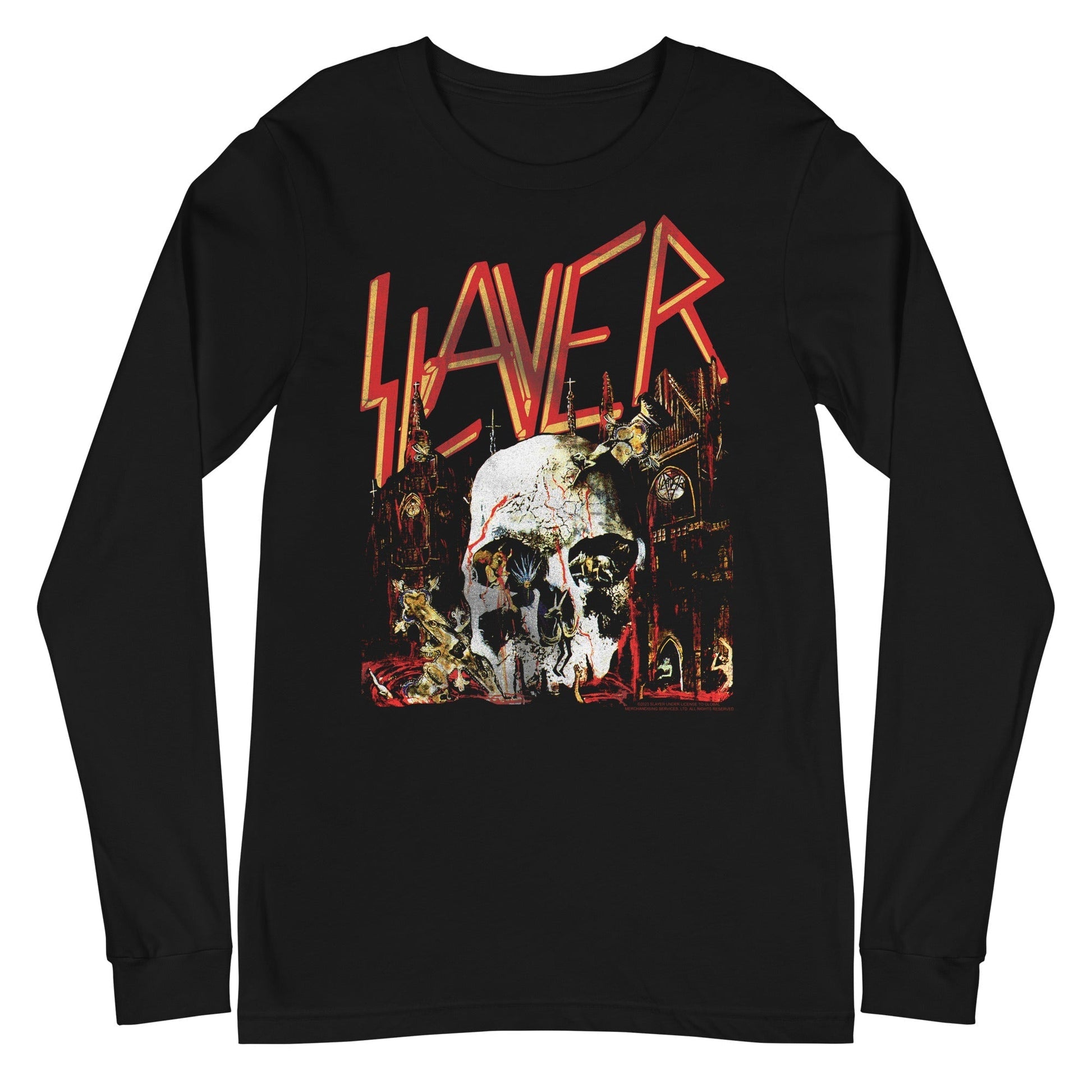 MerchMoment Slayer - South Skull Long Sleeve T-Shirt [Apparel] Black