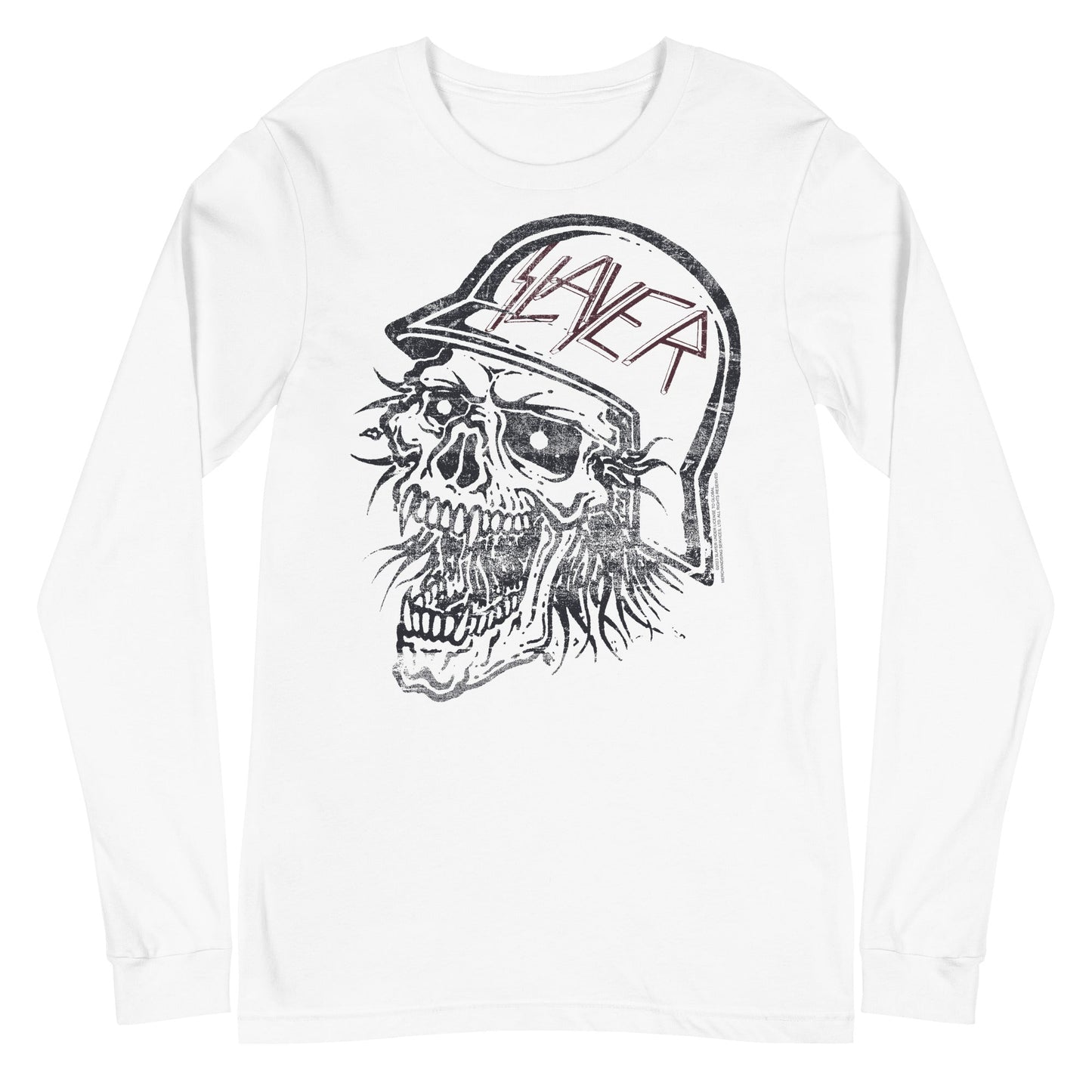 MerchMoment Slayer - Stamped Skull Long Sleeve T-Shirt [Apparel] White