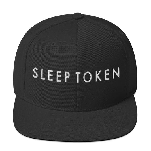 MERCHMOMENT Sleep Token Logo White Embroidered Snap Back Hat [Apparel] - Rock Band Apparel