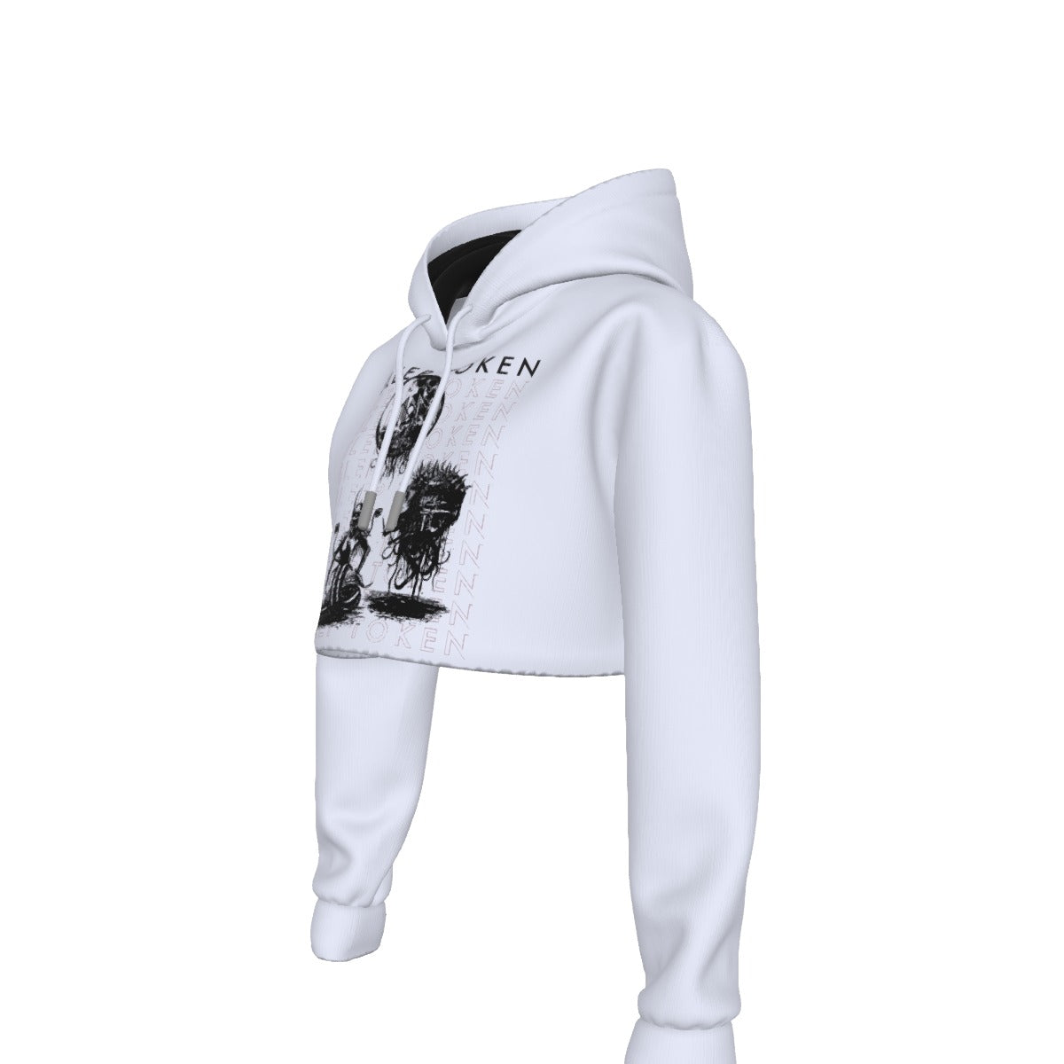 MERCHMOMENT Sleep Token Repeat Women's Cropped Hoodie [Apparel] - Rock Band Apparel