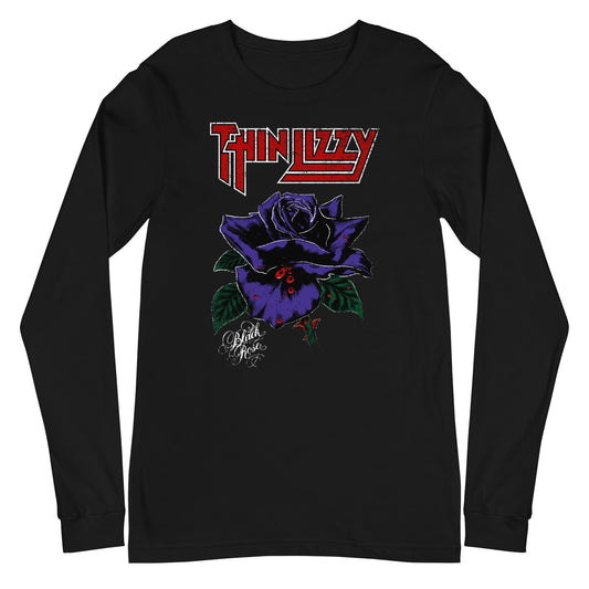 MERCHMOMENT Thin Lizzy - Purple Rose Long Sleeve T-Shirt [Apparel] - Rock Band Apparel
