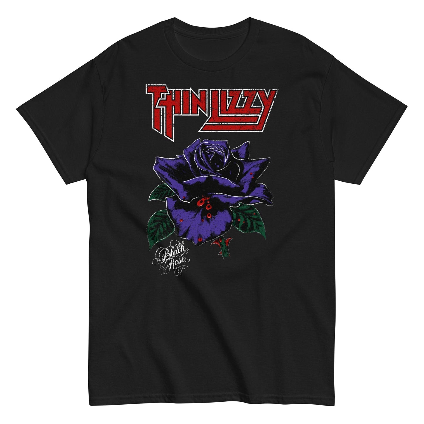 MerchMoment Thin Lizzy - Purple Rose T-Shirt [Apparel] Black