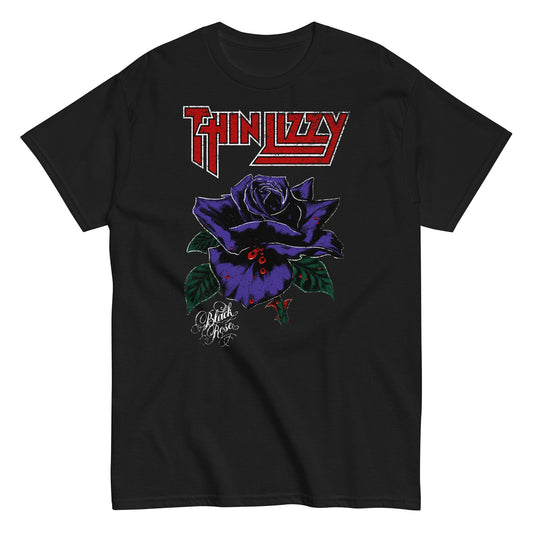 MerchMoment Thin Lizzy - Purple Rose T-Shirt [Apparel] Black