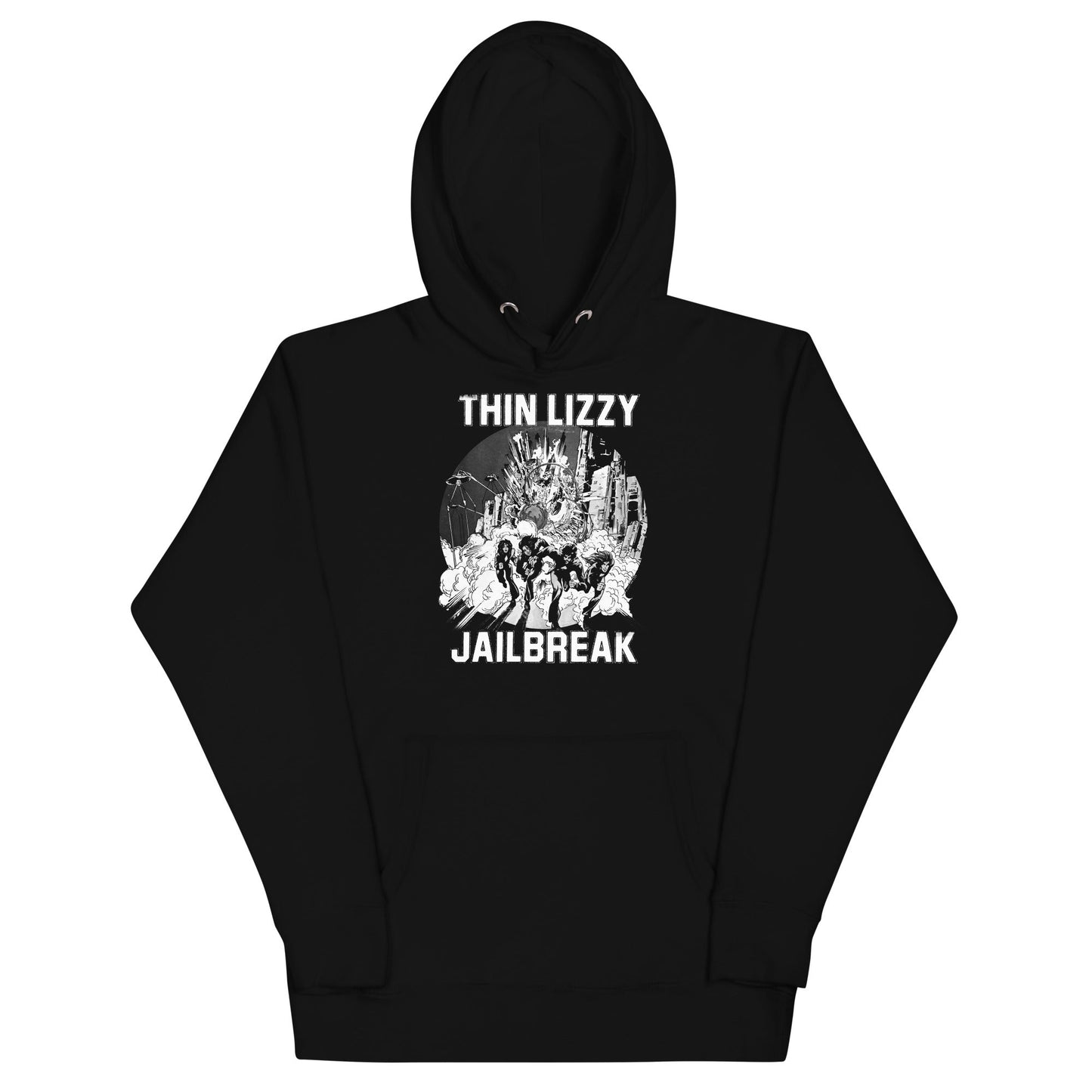 MerchMoment Thin Lizzy - White Jailbreak Hoodie [Apparel] Black