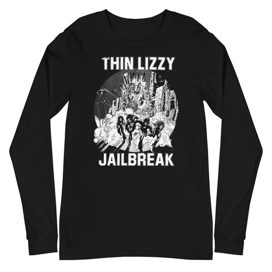 MerchMoment Thin Lizzy - White Jailbreak Long Sleeve T-Shirt [Apparel] Black