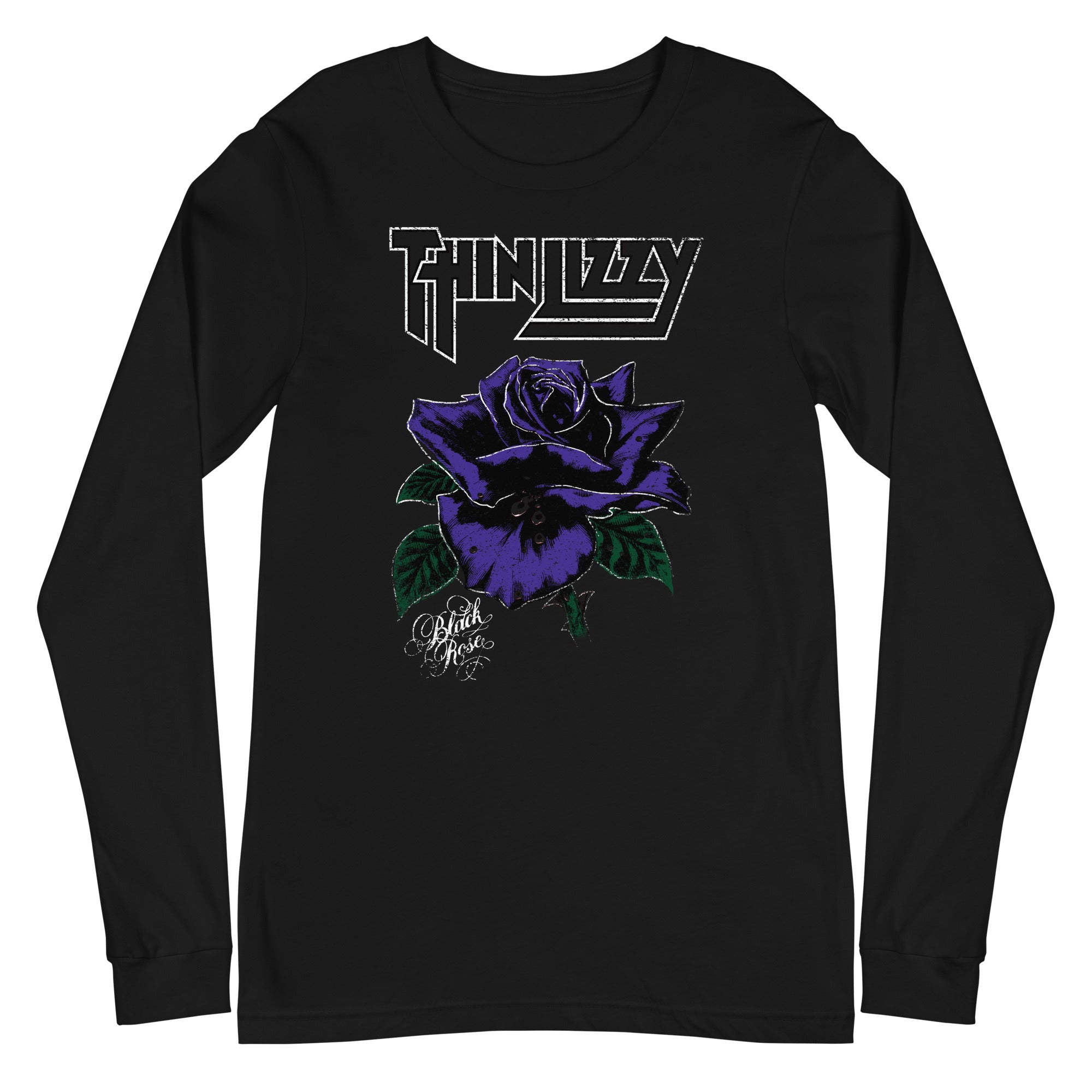 MerchMoment Thin Lizzy - White Outline Long Sleeve T-Shirt [Apparel] Black