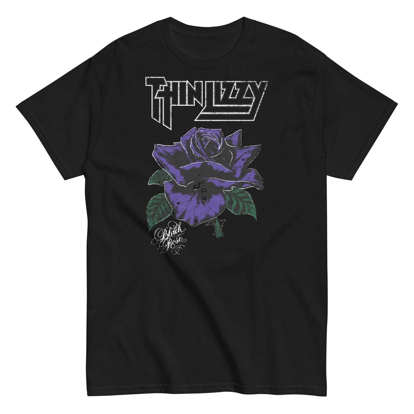 MerchMoment Thin Lizzy - White Outline T-Shirt [Apparel] Black