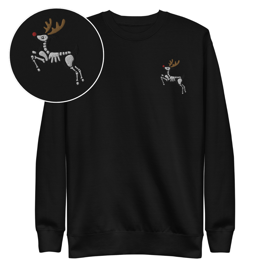 Metal Reindeer Embroidered Sweatshirt