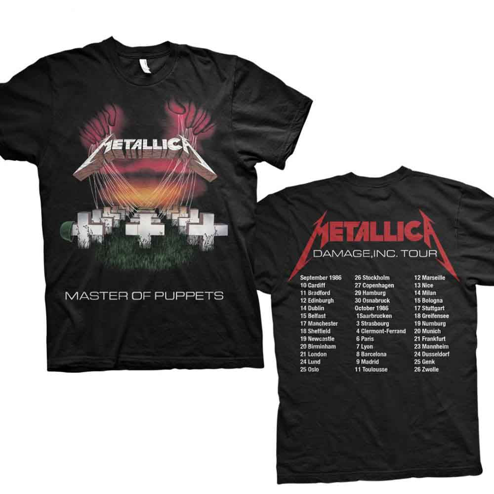 Metallica Master of Puppets European Tour '86. [T-Shirt] Black