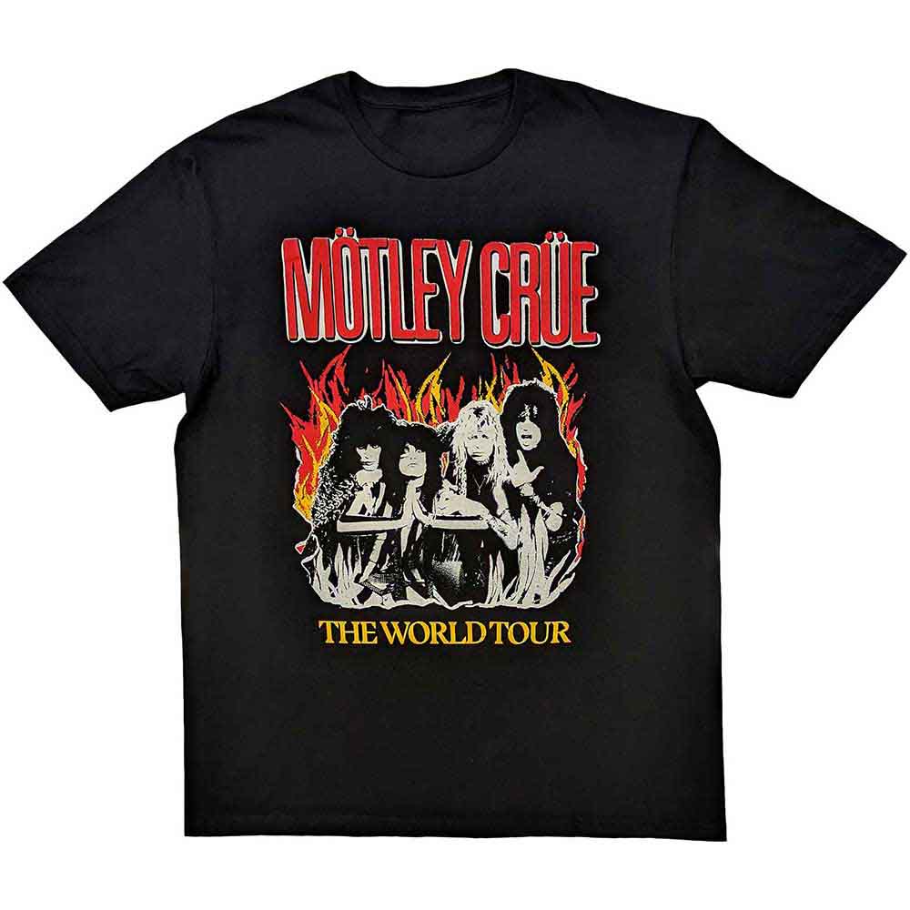 Motley Crue Vintage World Tour Flames [T-Shirt] - Rock Band Apparel