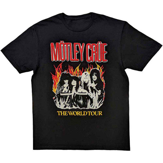 Motley Crue Vintage World Tour Flames [T-Shirt] Black