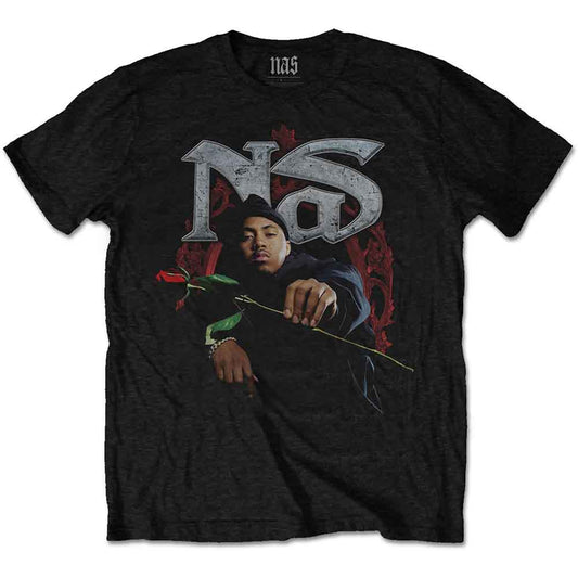 Nas Red Rose [T-Shirt] - Rock Band Apparel