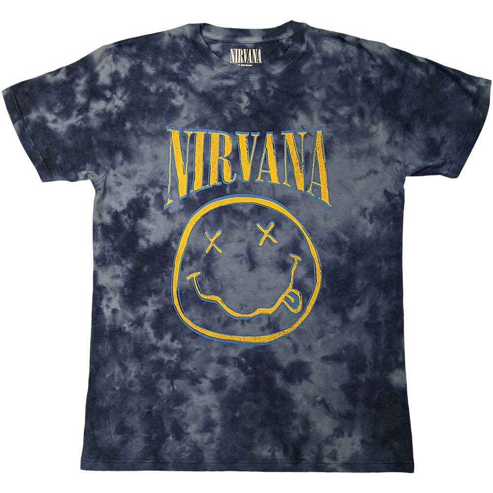 Nirvana Happy Face Blue Stroke [T-Shirt] Blue