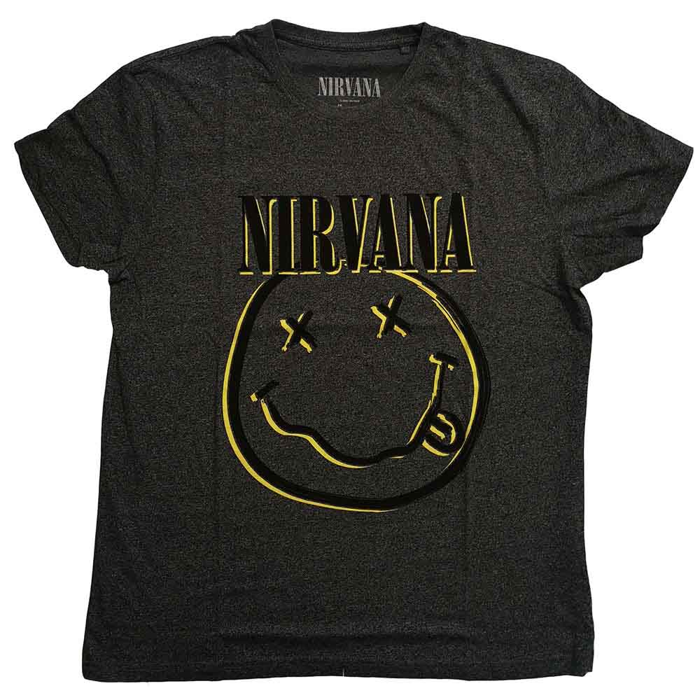 Nirvana Inverse Happy Face [T-Shirt] Black, Grey