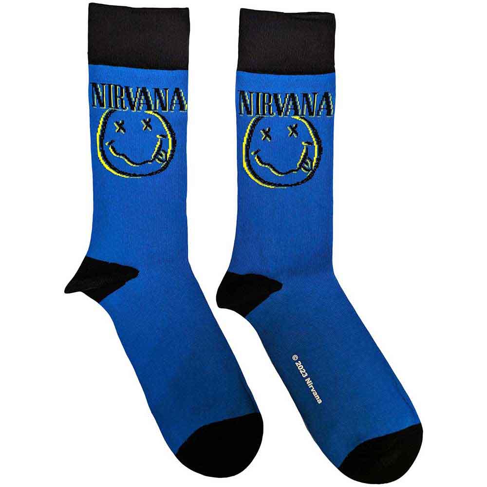 Nirvana Inverse Happy Face [Socks] - Rock Band Apparel
