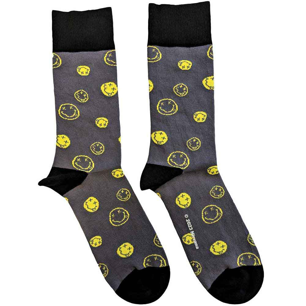 Nirvana Mixed Happy Faces [Socks] - Rock Band Apparel
