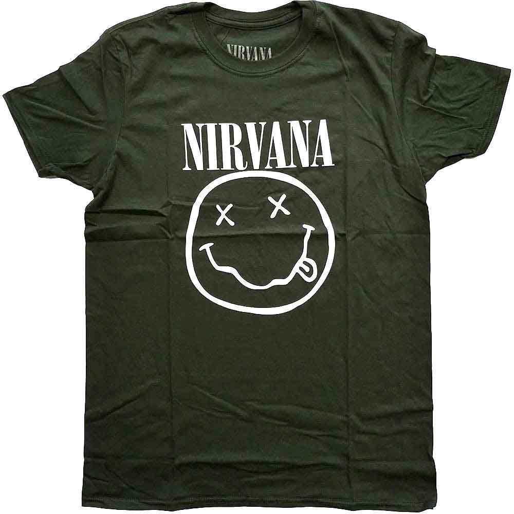 Nirvana White Happy Face [T-Shirt] - Rock Band Apparel