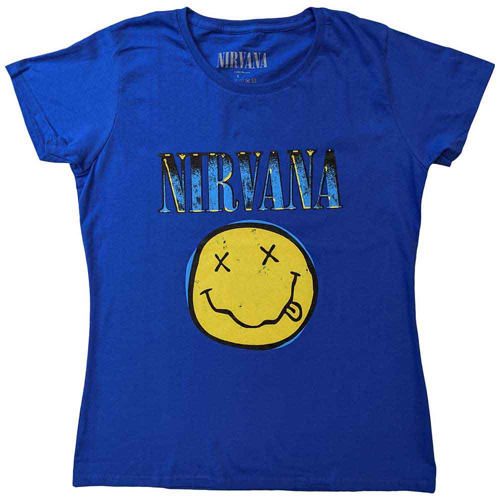Nirvana Xerox Happy Face [T-Shirt] Blue