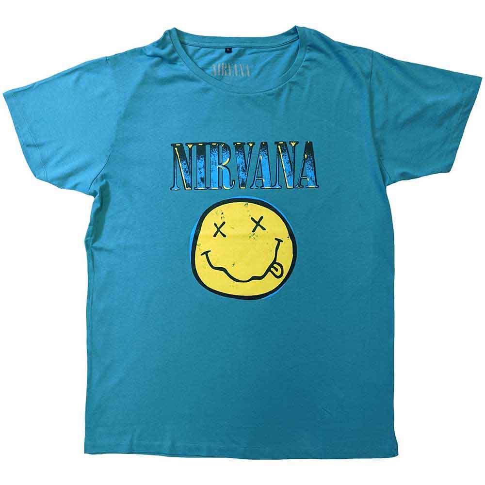 Nirvana Xerox Happy Face [T-Shirt] Blue