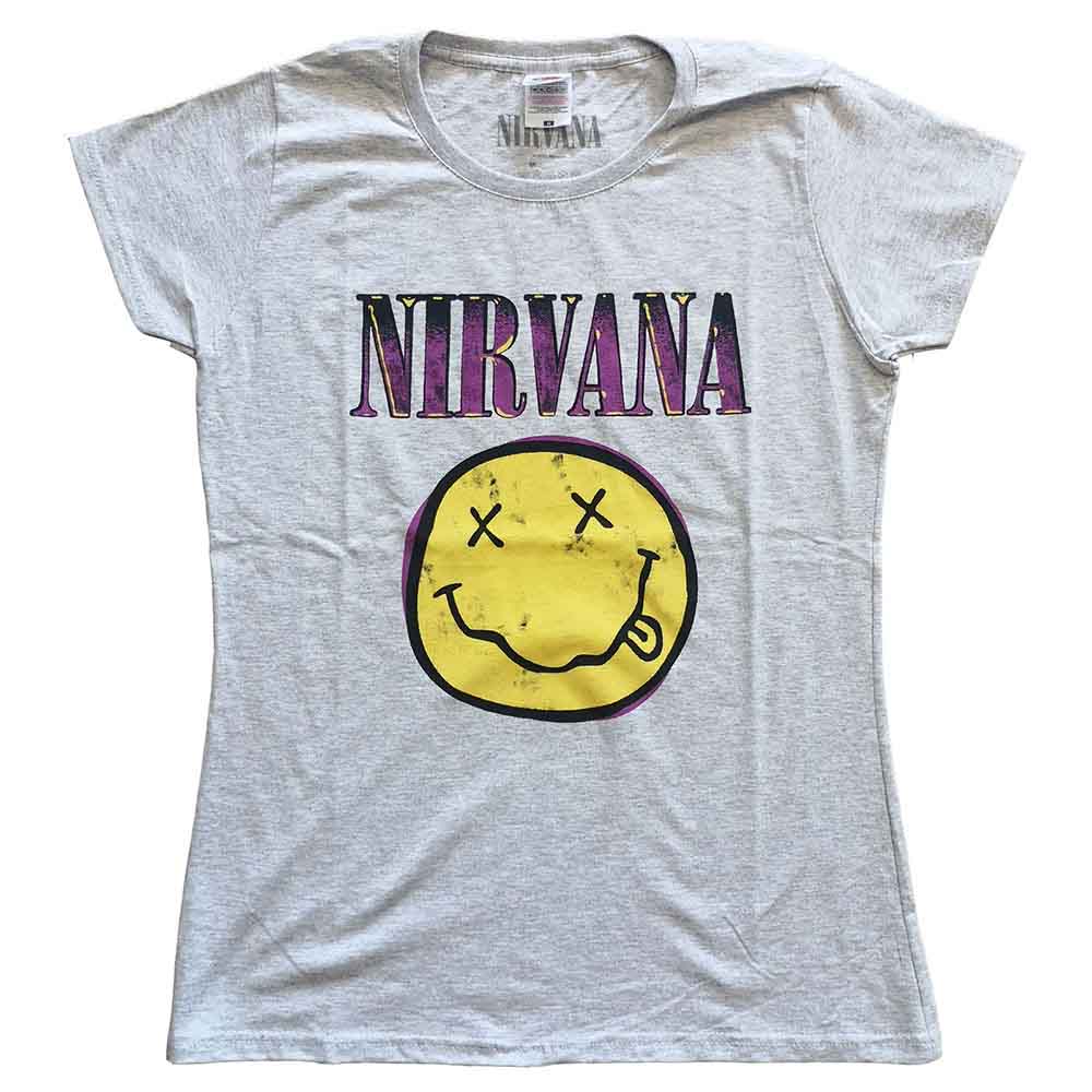Nirvana Xerox Happy Face Pink [T-Shirt] - Rock Band Apparel