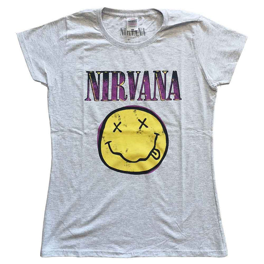 Nirvana Xerox Happy Face Pink [T-Shirt] - Rock Band Apparel
