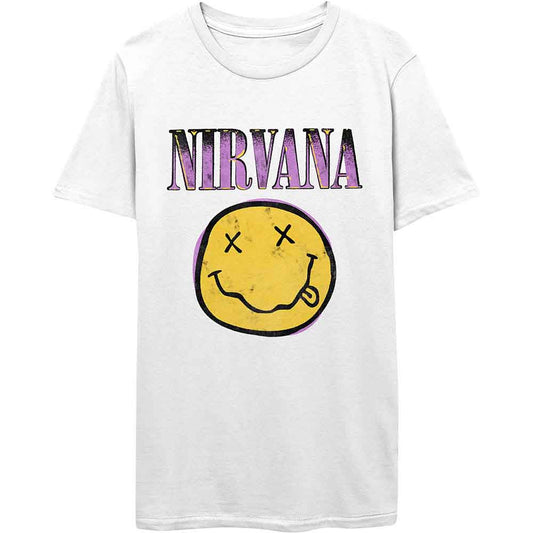 Nirvana Xerox Happy Face Pink [T-Shirt] - Rock Band Apparel