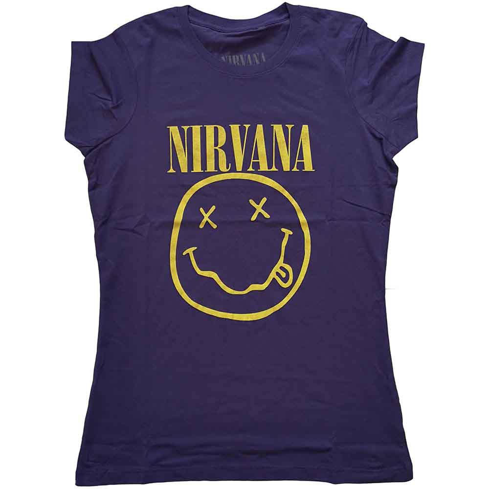 Nirvana Yellow Happy Face [T-Shirt] Purple