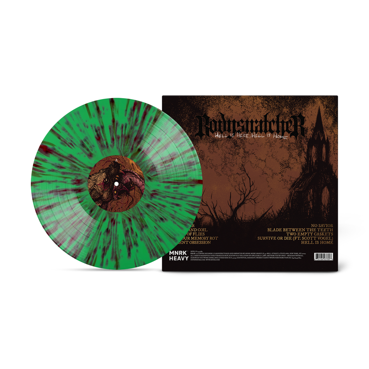 Bodysnatcher - Hell is Here, Hell Is Home on Venom Mint Splatter Vinyl