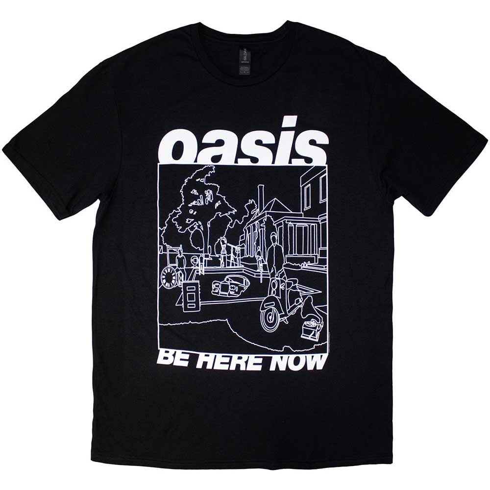 Oasis Be Here Now Line Drawing [T-Shirt] Black