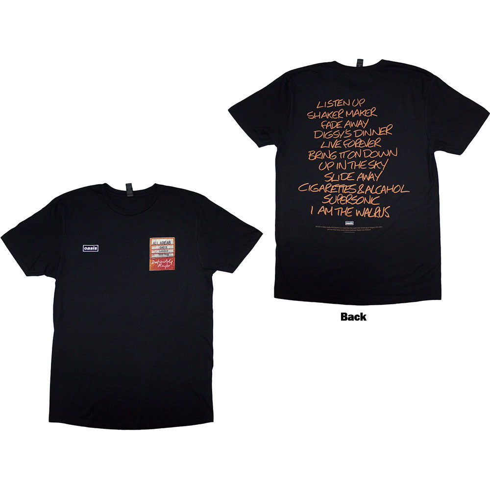 Oasis Definitely Maybe AAA Setlist [] Black