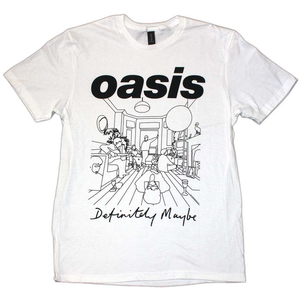 Oasis Definitely Maybe Line Drawing [T-Shirt] White