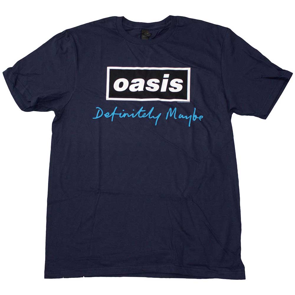 Oasis Definitely Maybe Text Logo [T-Shirt] Blue
