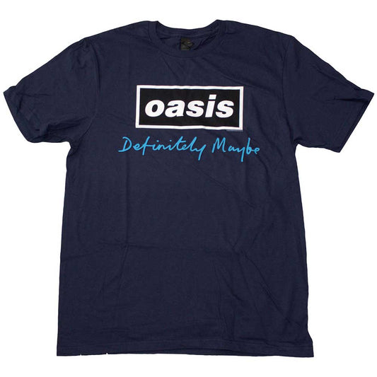Oasis Definitely Maybe Text Logo [T-Shirt] Blue