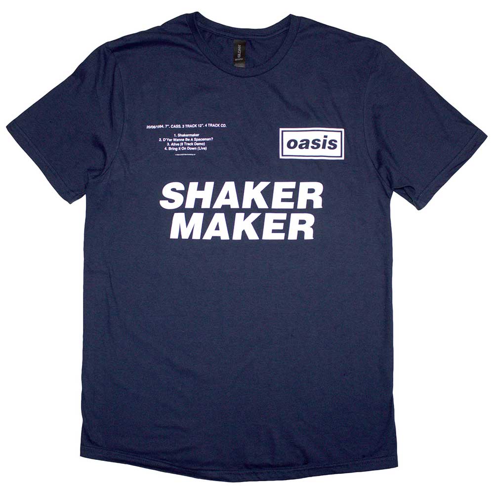 Oasis Shakermaker Tracklisting [T-Shirt] Blue