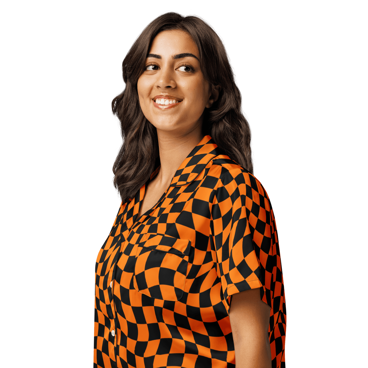 October Tiles Checkered Silky Pajama Top