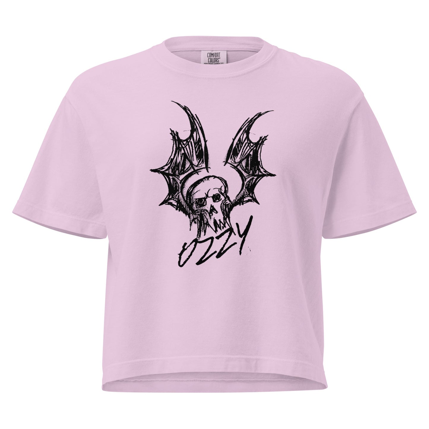 Ozzy Osbourne - Hand Sketched Mineral Wash Womens Crop Top