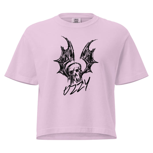 Ozzy Osbourne - Hand Sketched Mineral Wash Womens Crop Top