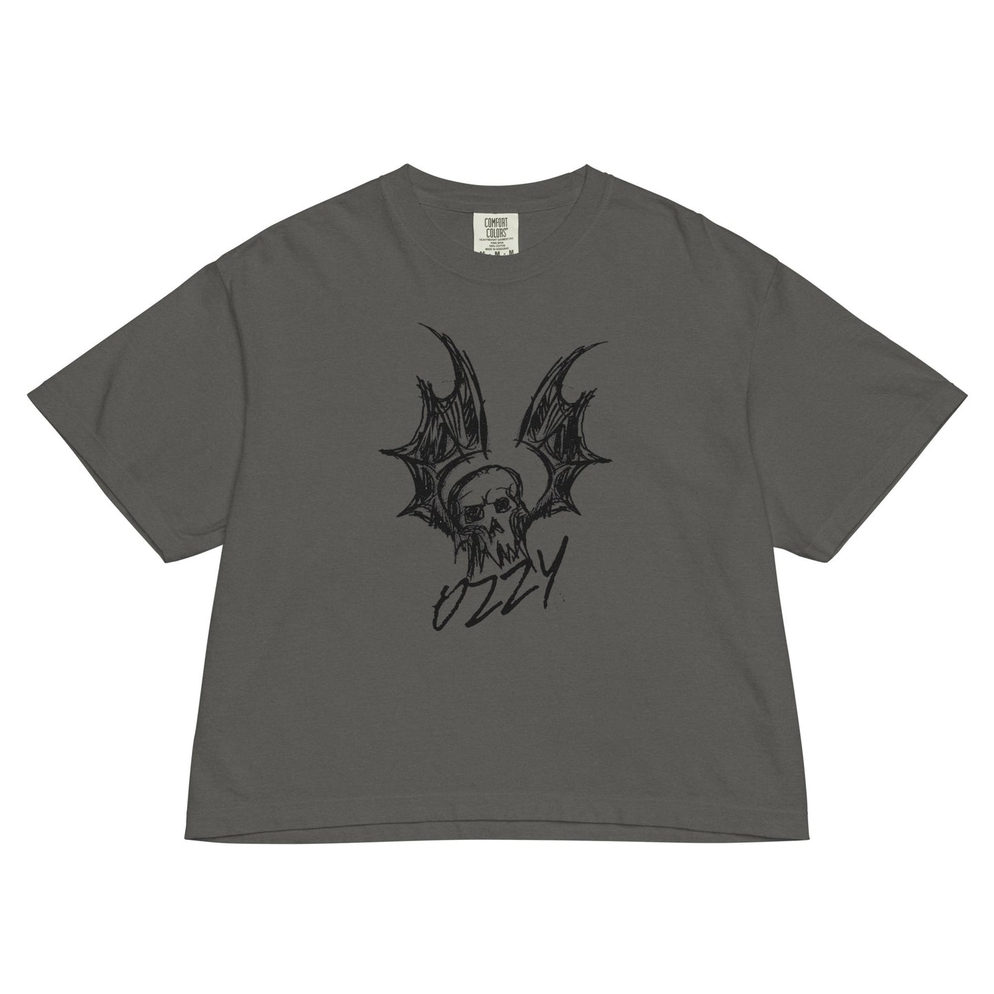 Ozzy Osbourne - Hand Sketched Mineral Wash Womens Crop Top