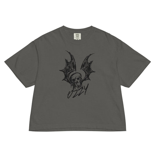 Ozzy Osbourne - Hand Sketched Mineral Wash Womens Crop Top