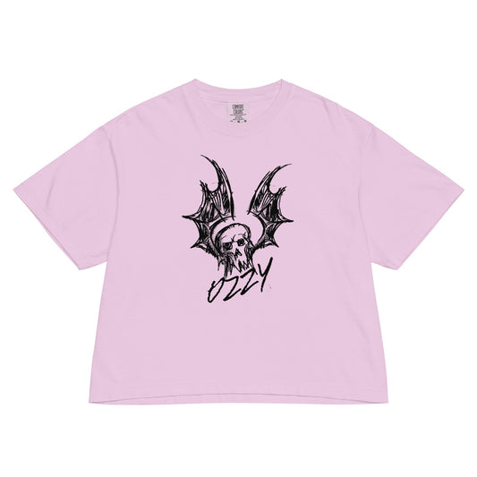 Ozzy Osbourne - Hand Sketched Mineral Wash Womens Crop Top