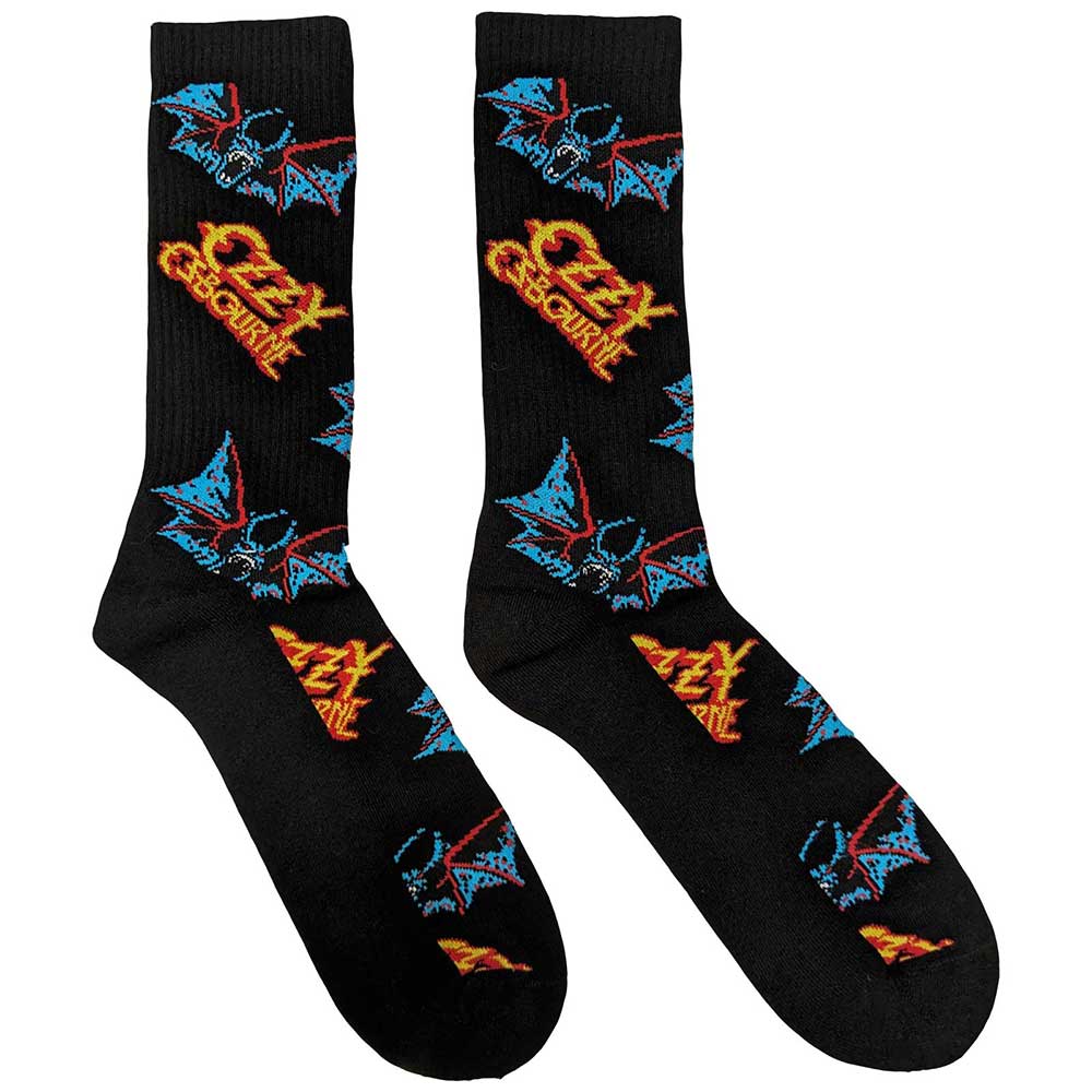 Ozzy Osbourne Logos & Bats [Socks] - Rock Band Apparel