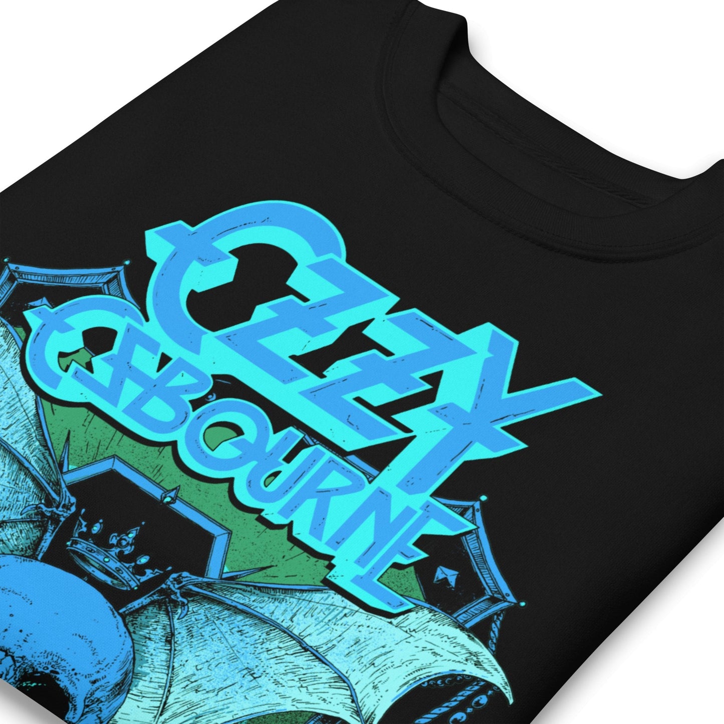 Ozzy Osbourne - Neon Blue Bat Jumbo Print Sweatshirt