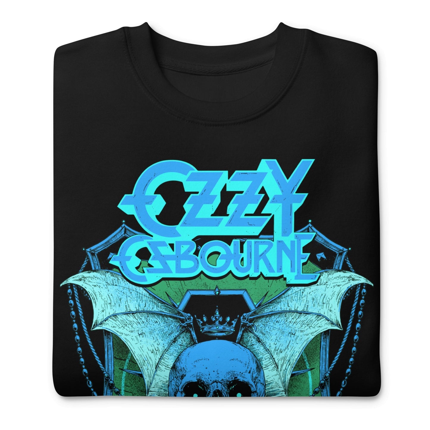 Ozzy Osbourne - Neon Blue Bat Jumbo Print Sweatshirt